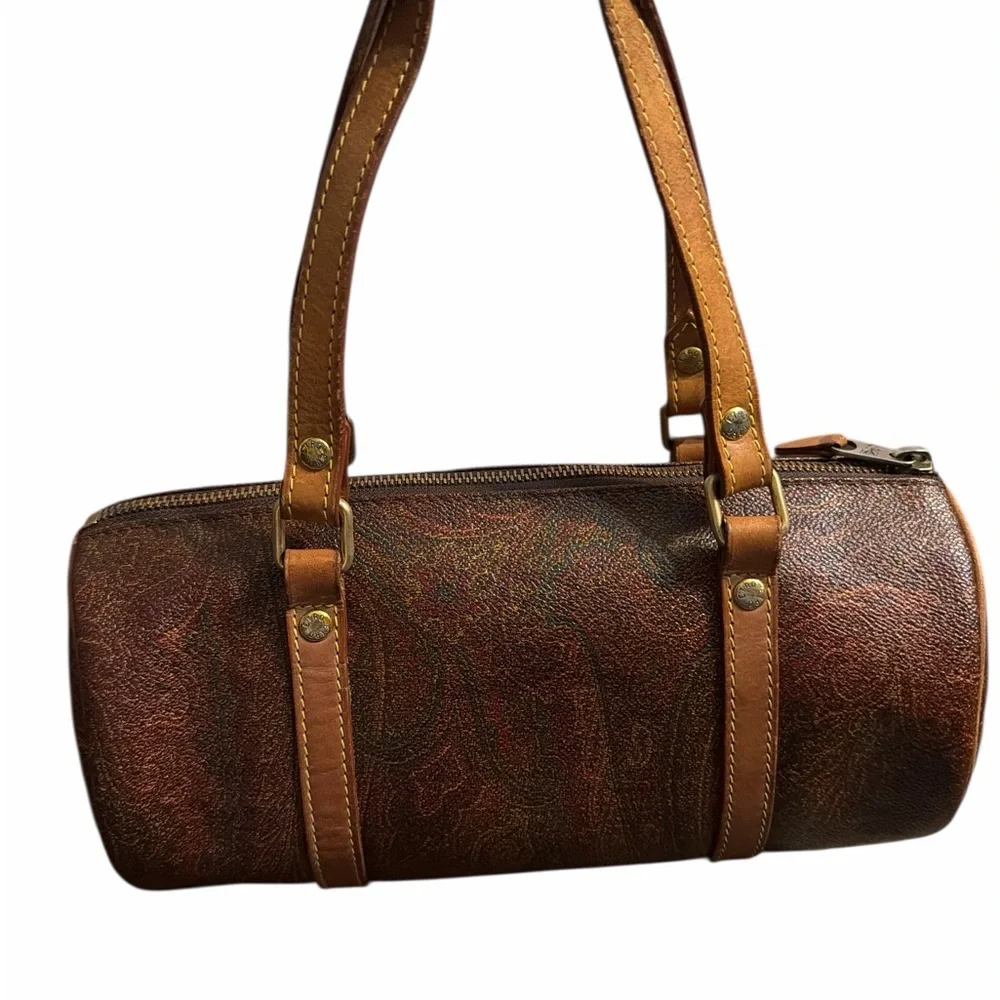 VTG Etro Milano Paisley Barrel Bag - Made in Italy 1994 - Picture 2 of 6